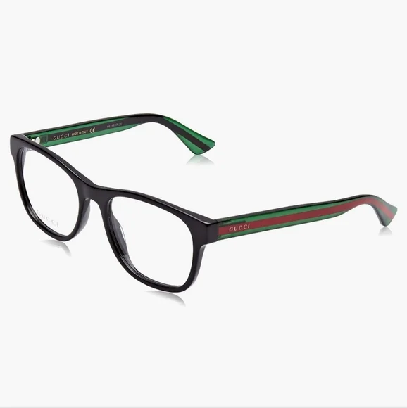 Authentic Gucci Unisex Black Green Red Logo Optical Frames